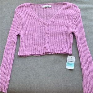 Storets Ribbed Cropped Cardigan